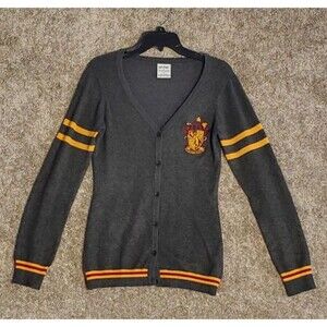 Harry Potter Women's Gryffindor Button Up Cardigan w/ Embroidered Crest Size S